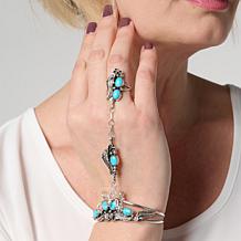 Chaco Canyon Sleeping Beauty Turquoise Princess Cuff Bracelet and R...