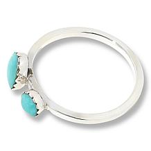 Chaco Canyon Sterling Silver Campitos Turquoise 2-Stone Band Ring