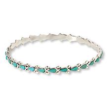 Chaco Canyon Sterling Silver Campitos Turquoise Bangle Bracelet