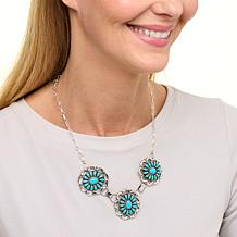 Chaco Canyon Sterling Silver Campitos Turquoise Cluster Necklace