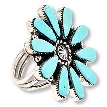Chaco Canyon Sterling Silver Campitos Turquoise Cluster Ring