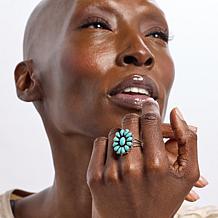 Chaco Canyon Sterling Silver Campitos Turquoise Cluster Ring