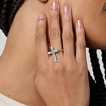 Chaco Canyon Sterling Silver Campitos Turquoise Cross Ring