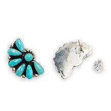 Chaco Canyon Sterling Silver Campitos Turquoise Half-Cluster Earrings