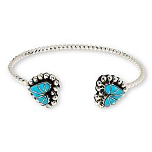 Chaco Canyon Sterling Silver Campitos Turquoise Heart Cuff Bracelet
