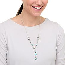 Chaco Canyon Sterling Silver Campitos Turquoise Lariat Necklace