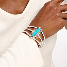 Chaco Canyon Sterling Silver Elongated Oval Kingman Turquoise Cuff