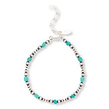 Chaco Canyon Sterling Silver Kingman Turquoise Bead Bracelet