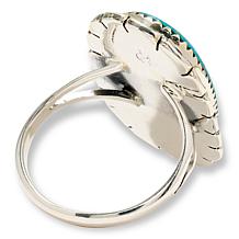 Chaco Canyon Sterling Silver Kingman Turquoise Elongated Oval Ring