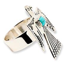 Chaco Canyon Sterling Silver Kingman Turquoise Thunderbird Ring
