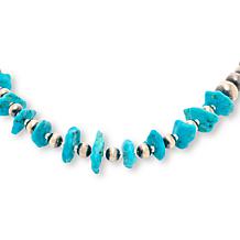 Chaco Canyon Sterling Silver "Navajo Pearl" Kingman Turquoise Necklace