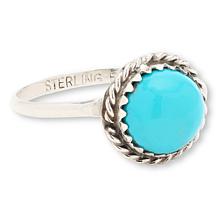Chaco Canyon Sterling Silver Sleeping Beauty Turquoise Round Ring