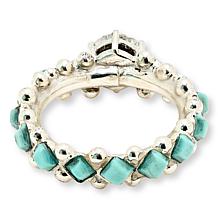 Chaco Canyon Sterling Silver Turquoise and Created Moissanite Ring