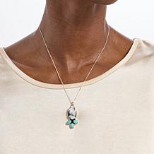 Chaco Canyon White Buffalo Howlite and Turquoise Pendant with Chain