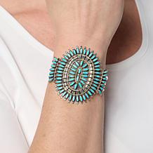Chaco Canyon Zuni Sleeping Beauty Turquoise Needlepoint Cuff Bracelet