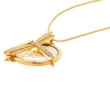 Charles Garnier Gold-Plated CZ Dragonfly Magnifier Adjustable Necklace