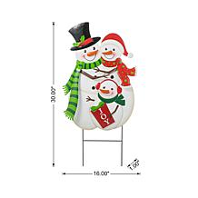 Christmas Metal Snowman Family Yard Stake or Standing Decor
