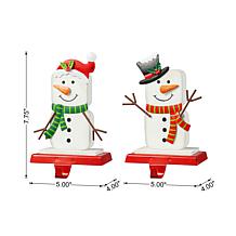 Christmas Snowmen Stocking Holders - Set of 2