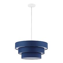 Clelia 20" Navy/White Fabric/Iron Extendable Pendant