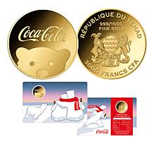 Coca-Cola LE Polar Bear 1/1000 oz. 99.9% Gold Coin - Republic of Chad