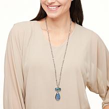 Colleen Lopez 34" Labradorite Beaded Drop Necklace