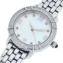 Colleen Lopez .50ctw Diamond Stainless Steel Watch