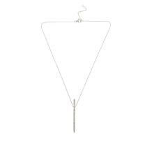 Colleen Lopez .62ctw Pavé Diamond Sterling Silver Bar Pendant w/Chain