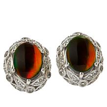Colleen Lopez Ammolite Triplet and White Zircon Stud Earrings