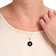 Colleen Lopez Black Onyx & Diamond Initial Enhancer Pendant with Chain