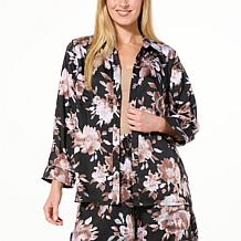 Colleen Lopez Button-Down Printed Satin Shirt