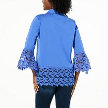 Colleen Lopez Button-Front Tunic with Lace Detail