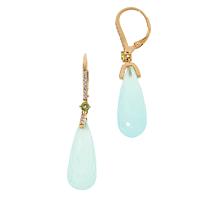 Colleen Lopez Chalcedony and Gemstone Briolette Drop Earrings