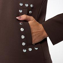 Colleen Lopez Crepe Knit Jacket with Stud Detail