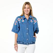 Colleen Lopez Embroidered Denim Jacket