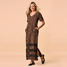 Colleen Lopez EveryWear Mesh Insert Maxi Dress