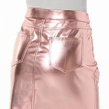 Colleen Lopez Faux Leather Midi Pencil Skirt