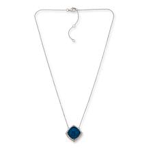 Colleen Lopez Gem Doublet and White Zircon Cushion Drop Necklace