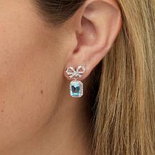 Colleen Lopez Gemstone and White Zircon Bow Drop Earrings
