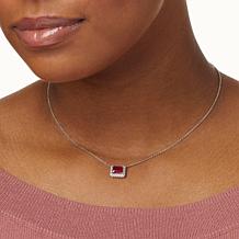 Colleen Lopez Glass-Filled Ruby and White Zircon Necklace