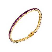 Colleen Lopez Gold-Plated Amethyst Tennis Bracelet