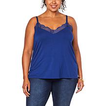 Colleen Lopez Jersey Knit Cami with Lace Trim