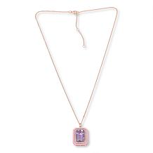 Colleen Lopez Octagonal Gem and White Zircon 20" Pendant Necklace