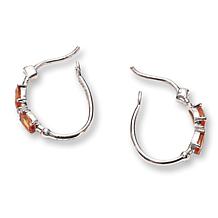 Colleen Lopez Orange Sapphire and White Zircon Hoop Earrings