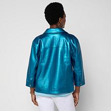 Colleen Lopez Pearlized Faux Leather Jacket