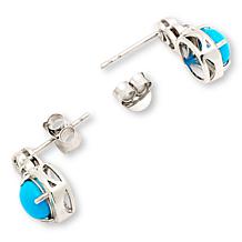 Colleen Lopez Sleeping Beauty Turquoise and White Sapphire Earrings