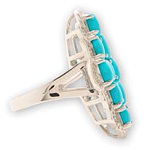 Colleen Lopez Sleeping Beauty Turquoise and Zircon Cluster Ring