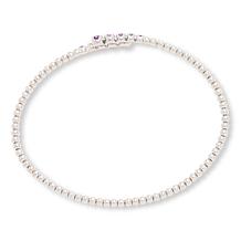 Colleen Lopez Sterling Silver Gemstone Bar Flexible Bangle Bracelet