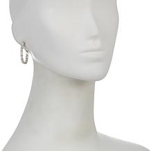 Colleen Lopez Sterling Silver Opal Medium Inside-Outside Hoop Earrings