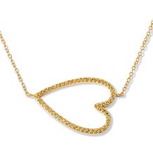 Colleen Lopez Sterling Silver Sapphire Open Heart Necklace