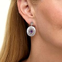 Colleen Lopez Sterling Silver Semi-Precious Gem Oval Drop Earrings